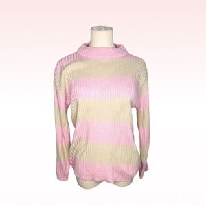 LOVE FOR HUMANITY Pink Striped Sweater (Sz M)
